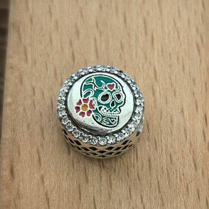 Pandora Day of the Dead Sugar Skull Charm, S925 Silver Bracelets
